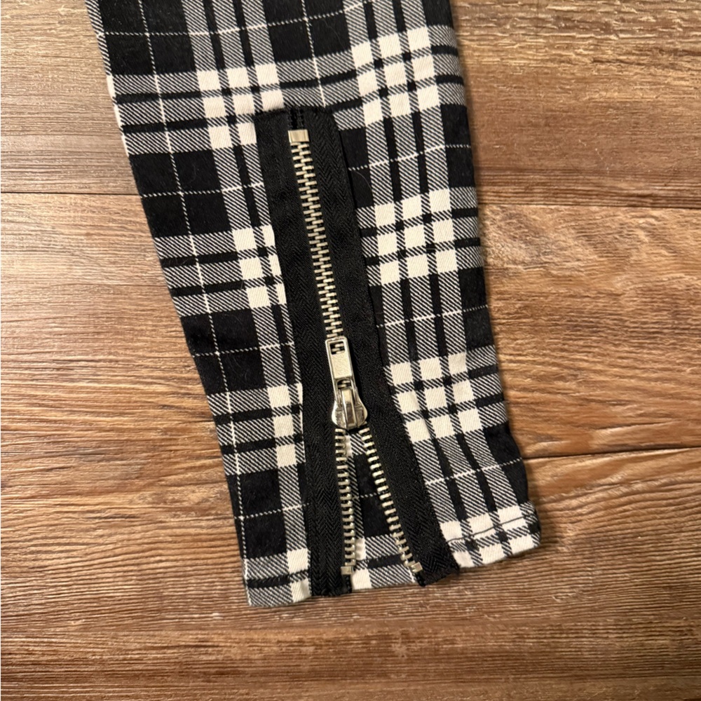 Widow Plaid skinny checkered punk rock bandage pants with staps - Picture 5 of 7